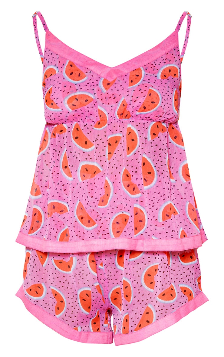 Pink Chiffon Watermelon Print Pj Set image 3