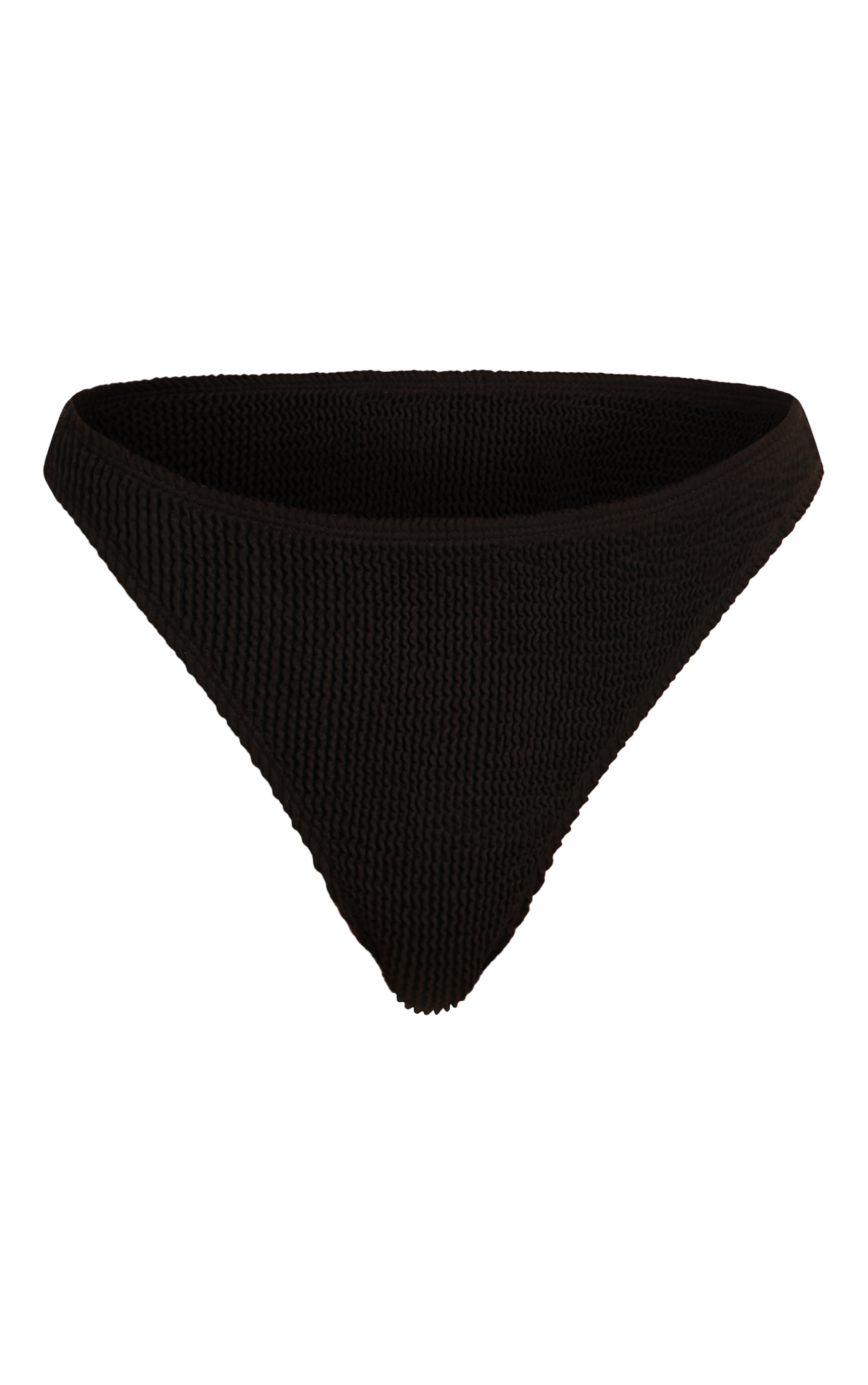 Black Crinkle Bandeau Knot Front Bikini Top image 5