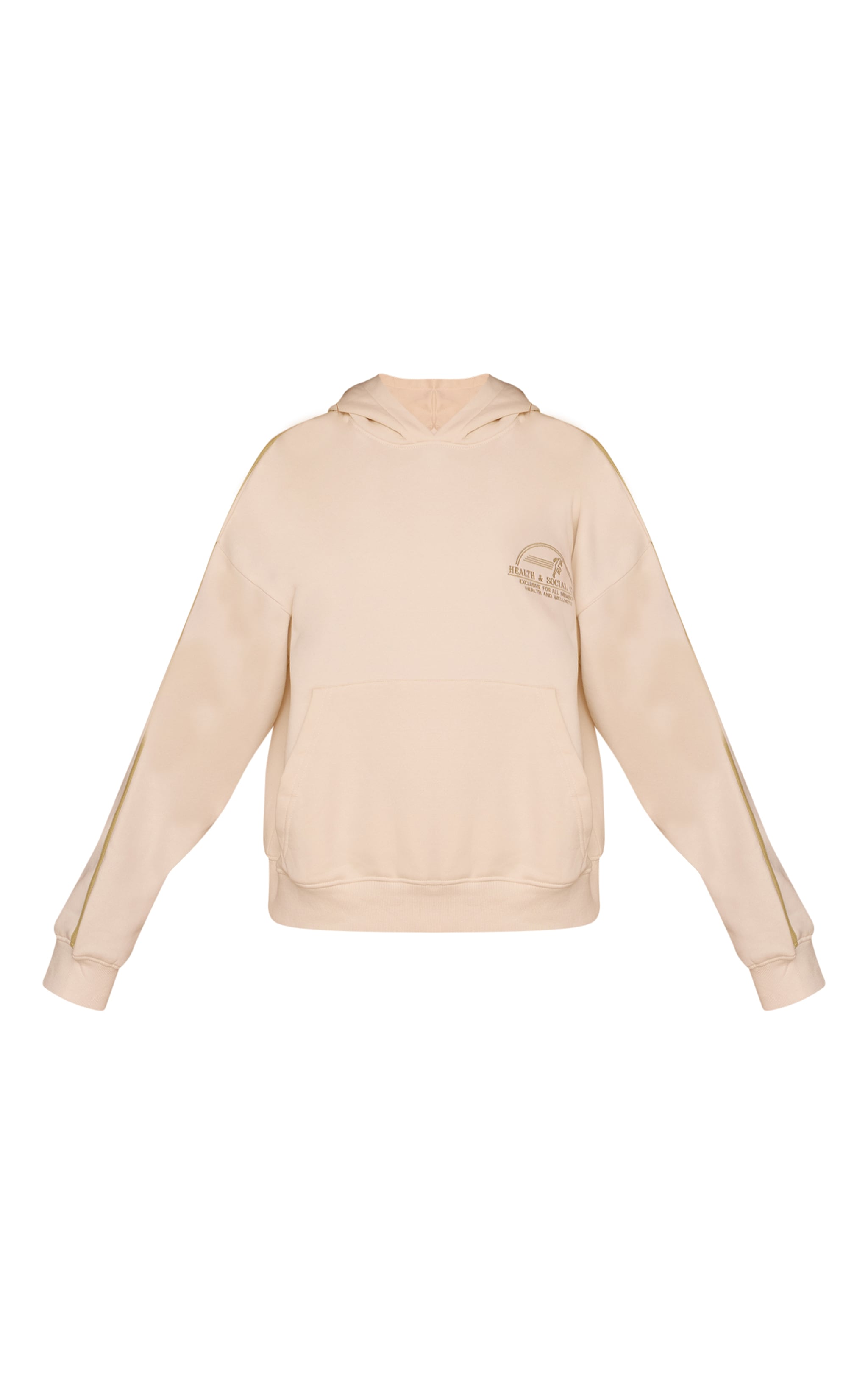 Cream Health Club Print Oversized Hoodie image 5