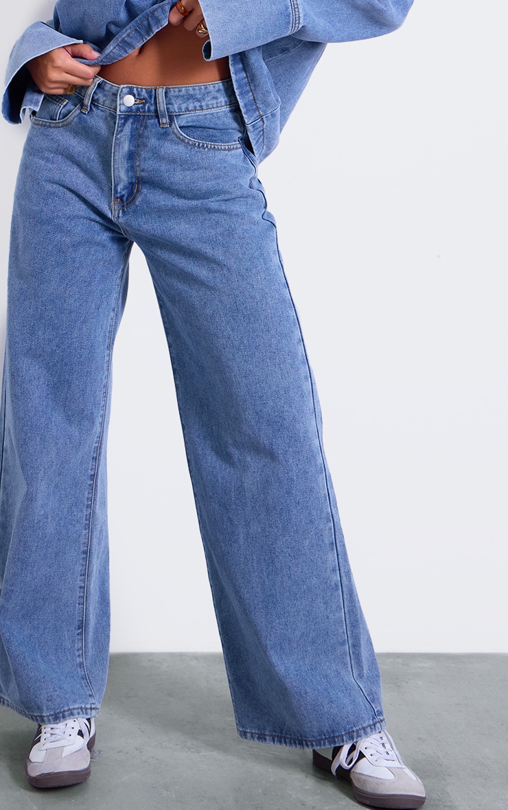 Vintage Blue High Waist Wide Leg Jeans image 4