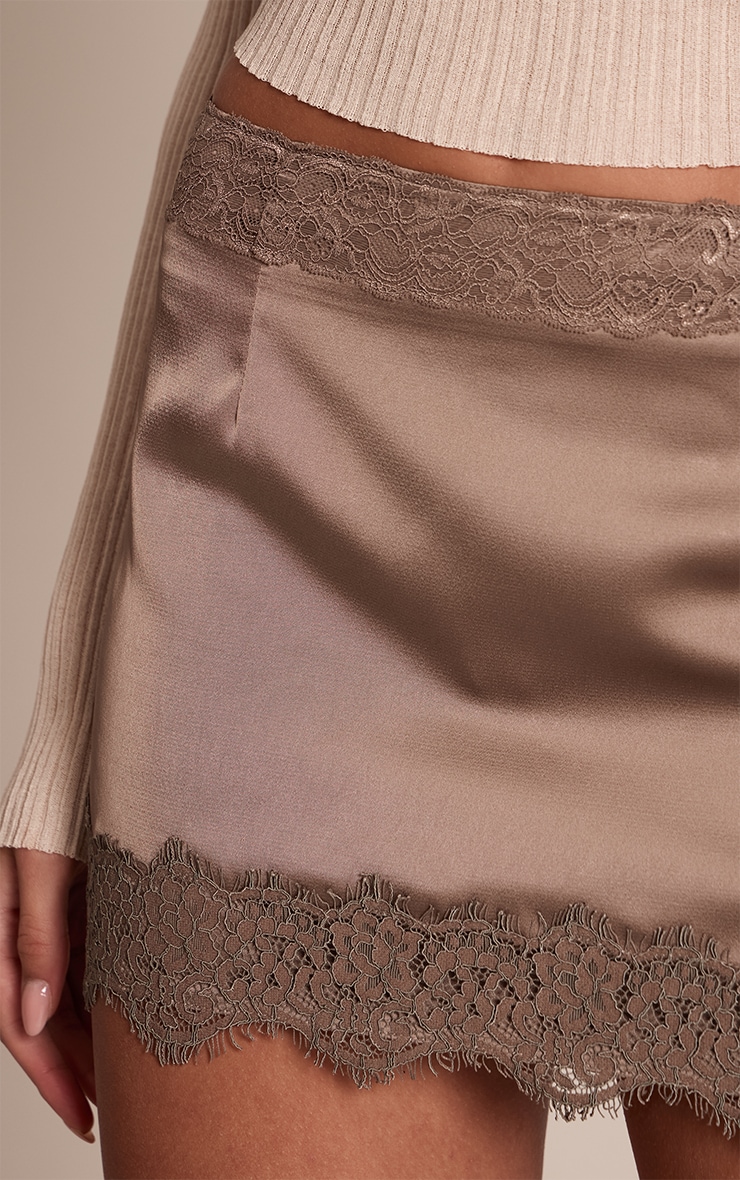 Mushroom Double Lace Trim Mini Skirt image 5