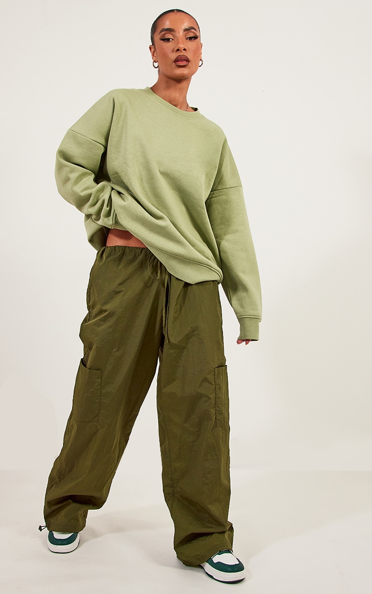 Khaki Oversized Sweat image 3