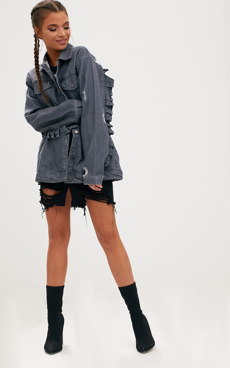 grey frill jacket