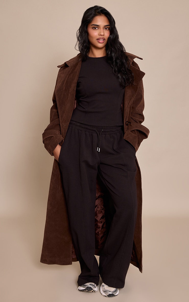 Petite Black Interlock Cinched Waist Top image 3