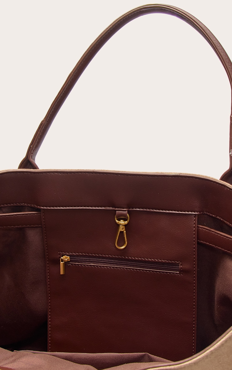 Tote bag en toile beige à boucles image 5