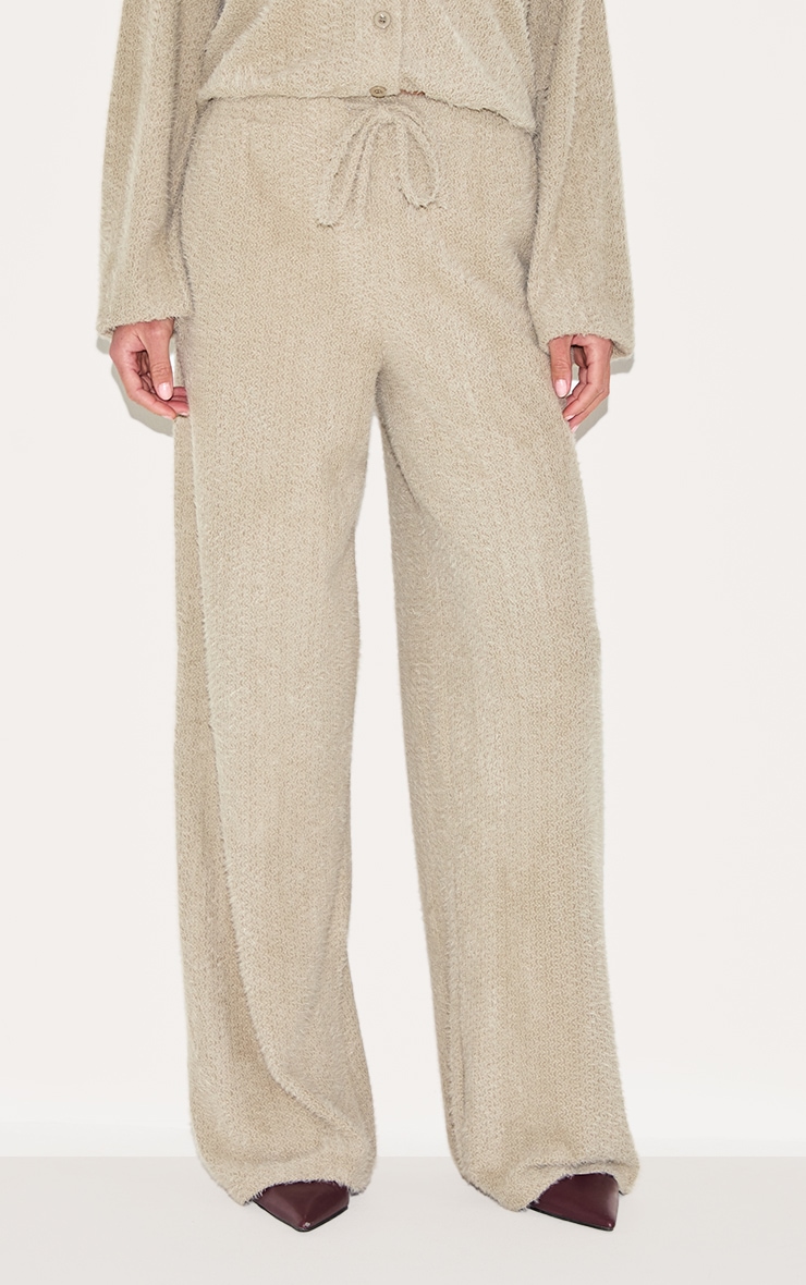 Mushroom Textured Wide Leg Drawstring Pants image 2