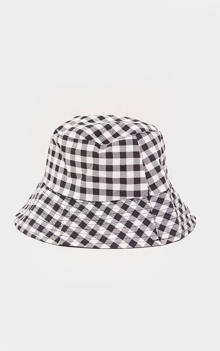 Black Gingham Check Reversible Bucket Hat | PrettyLittleThing