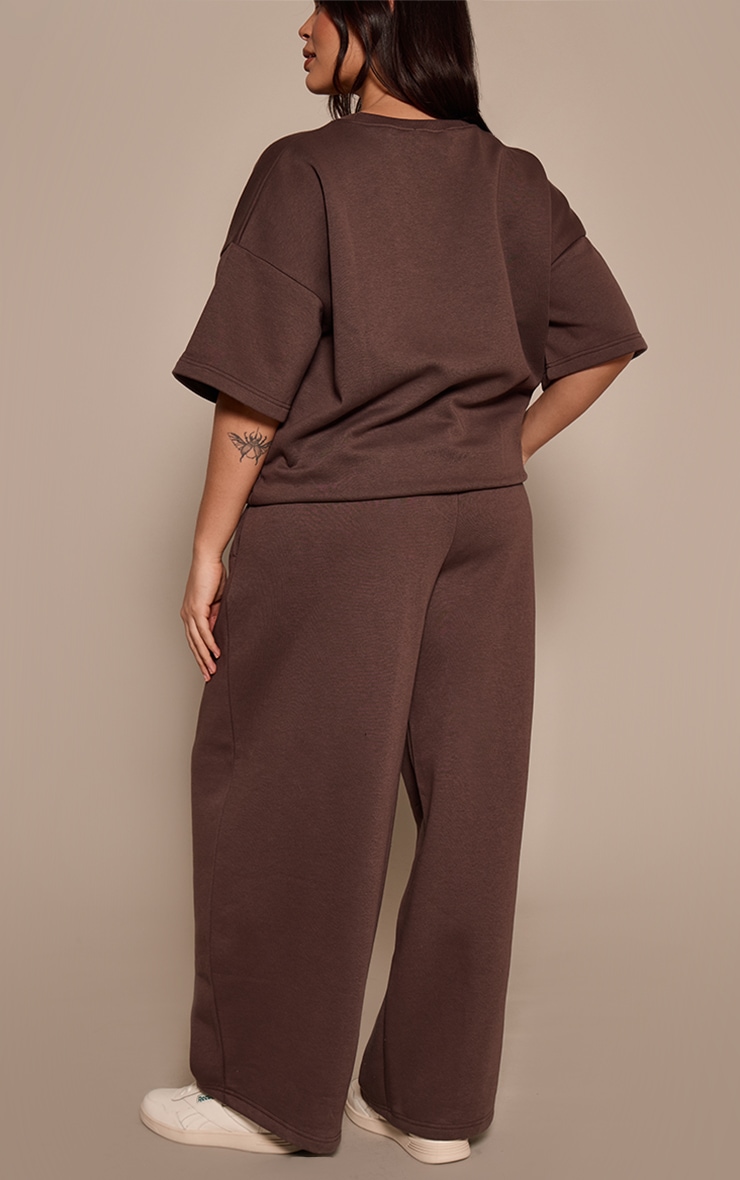 Plus Chocolate Marl Barrel Leg Joggers image 3