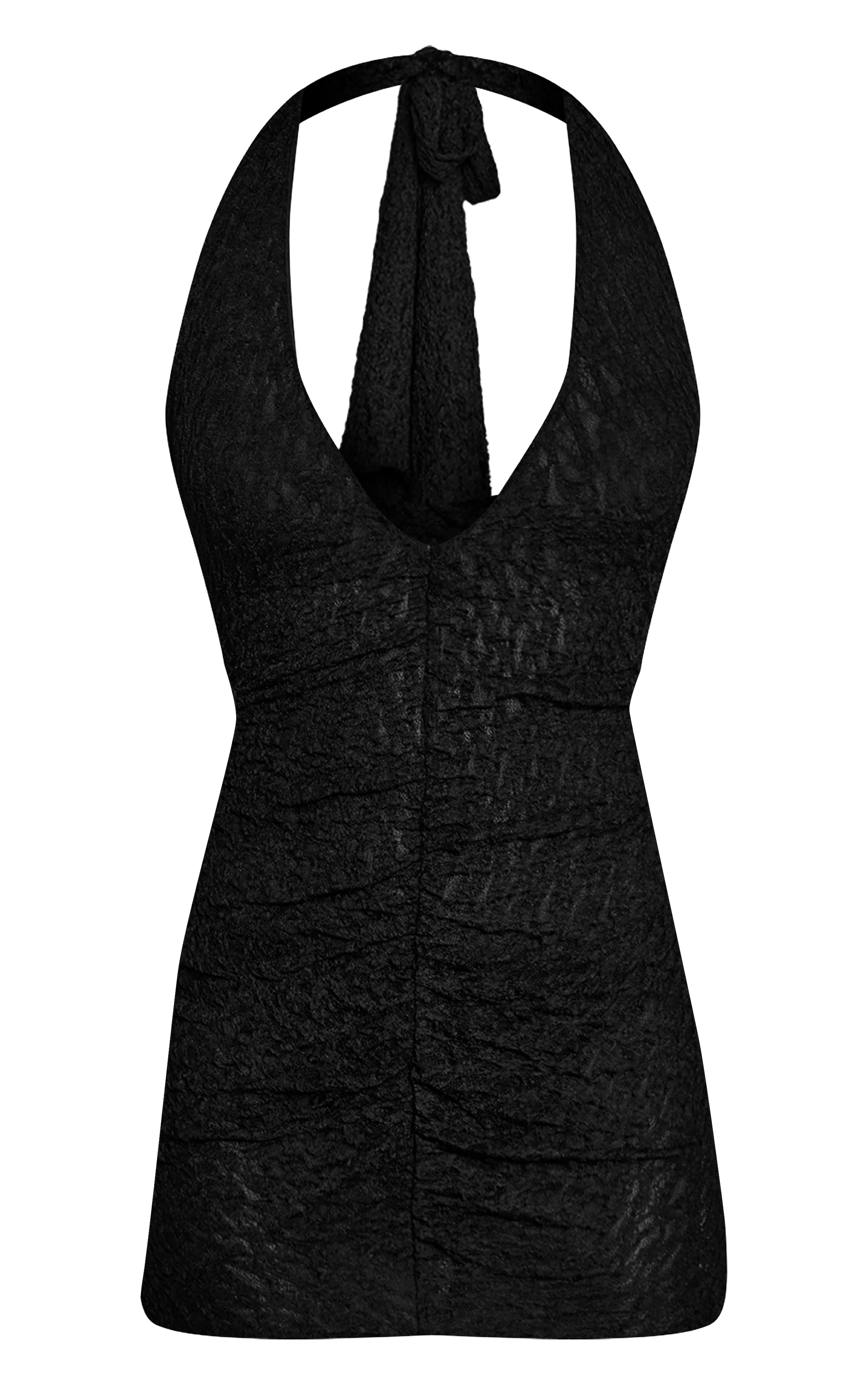 Black Lace Halter neck Mini Dress image 5