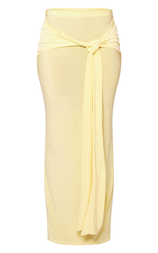 Butter Cream Slinky Tie Detail Maxi Skirt
