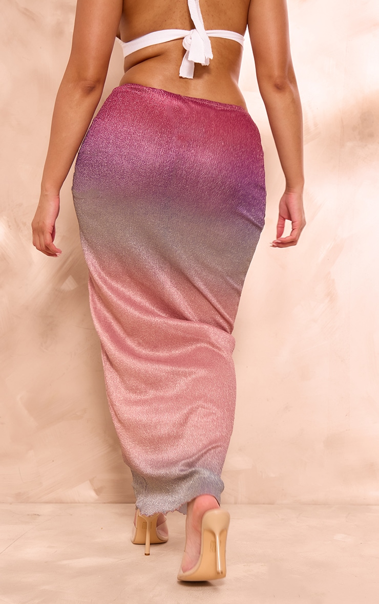 Shape Purple Ombre Textured Maxi Skirt image 3