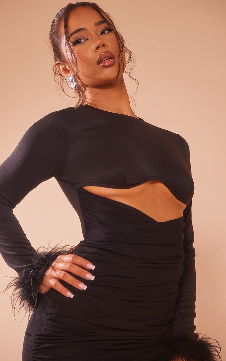 Feather shop cuff dress