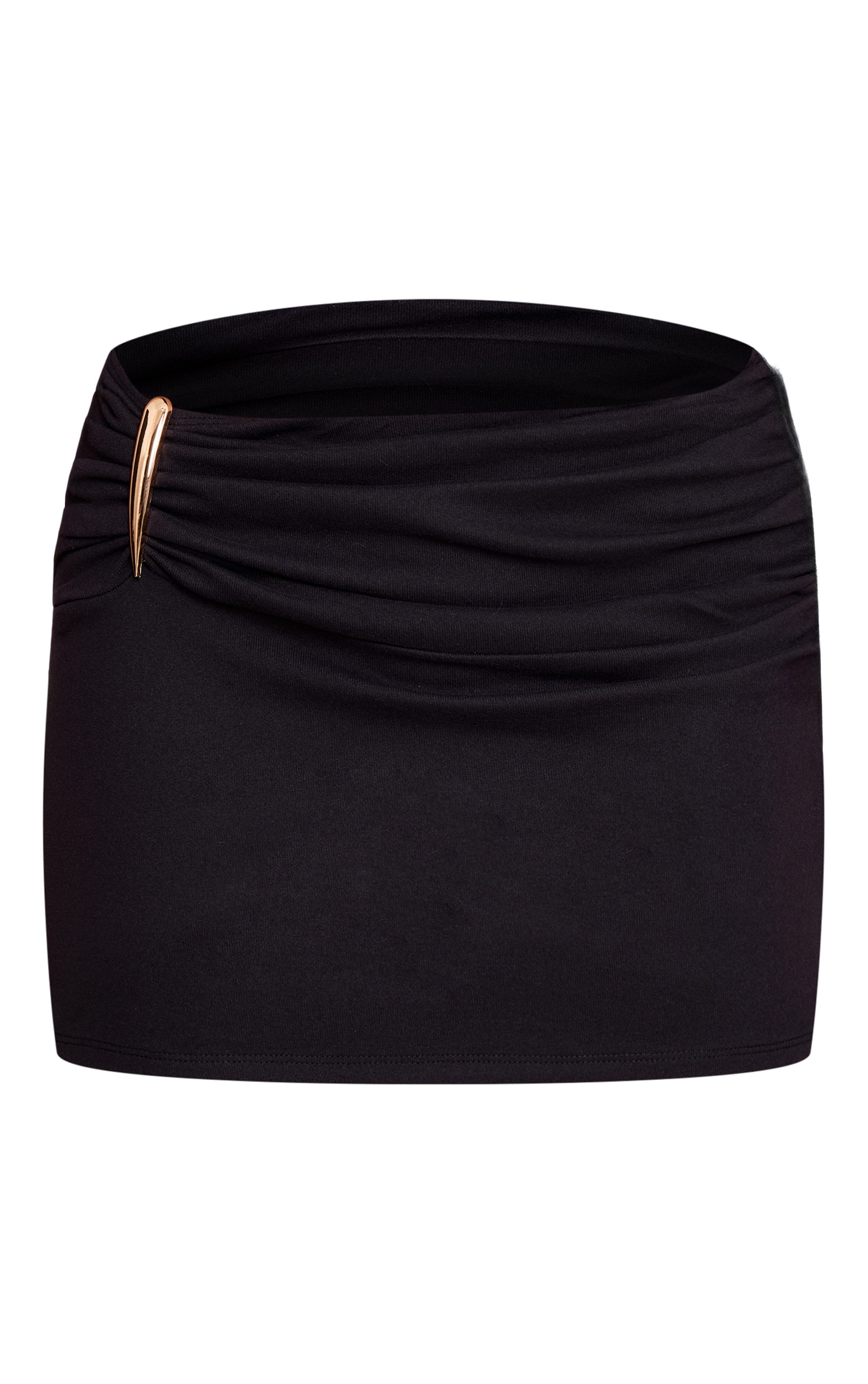 Petite Black Trim Detail Ruched Mini Skirt  image 6