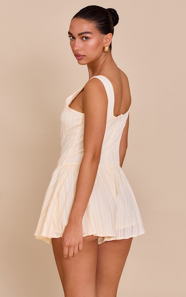 Butter Yellow Button Down Cotton Drop Waist Skort Playsuit image 2