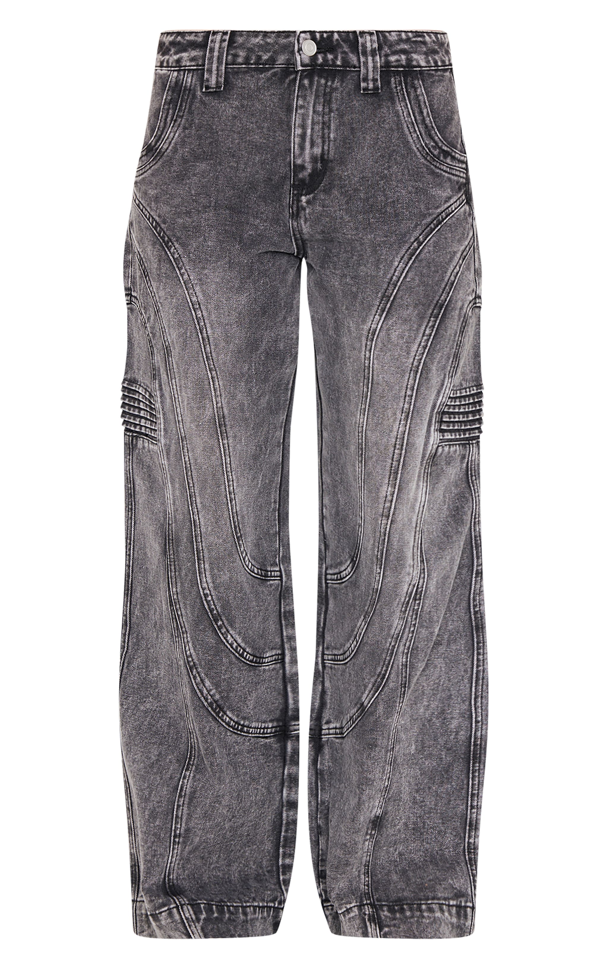 ★2025SS新作★INEGI★Foggy Wide Denim Pants Women's Light Grey Faded Vintage Mid-Rise Straight Leg Denim