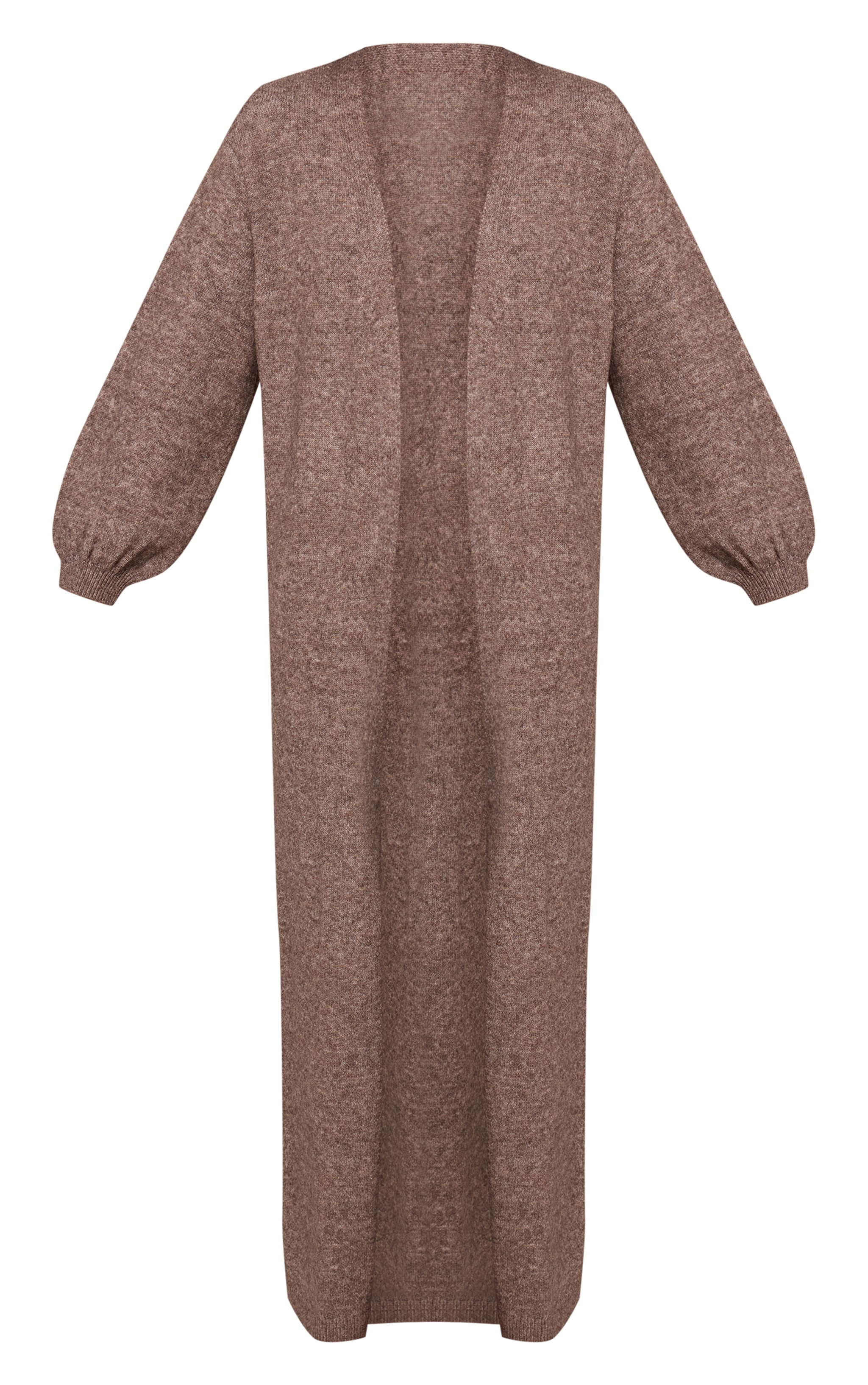 Taupe Knitted Maxi Cardigan image 5
