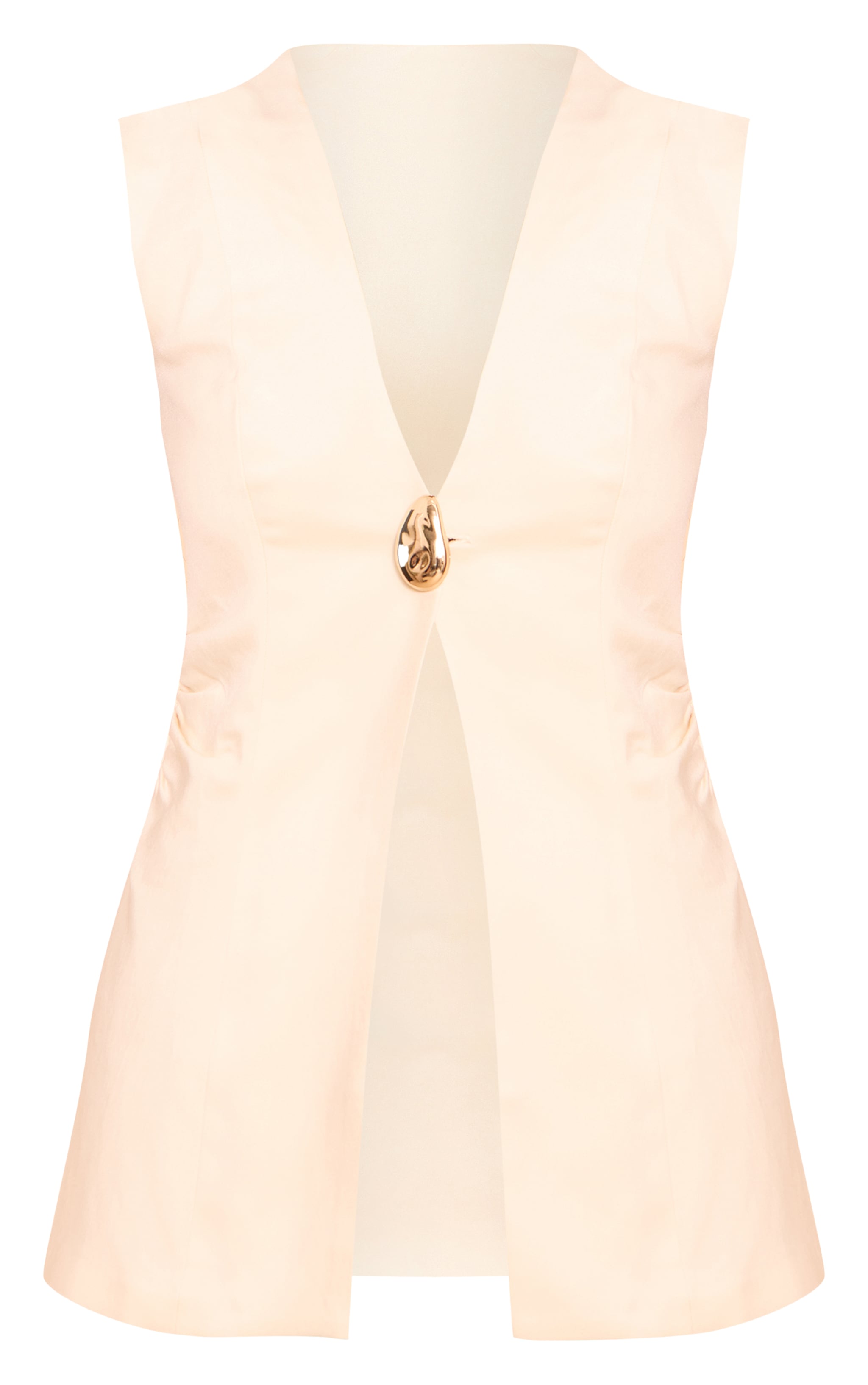 Cream Hardware Collarless Vest image 5
