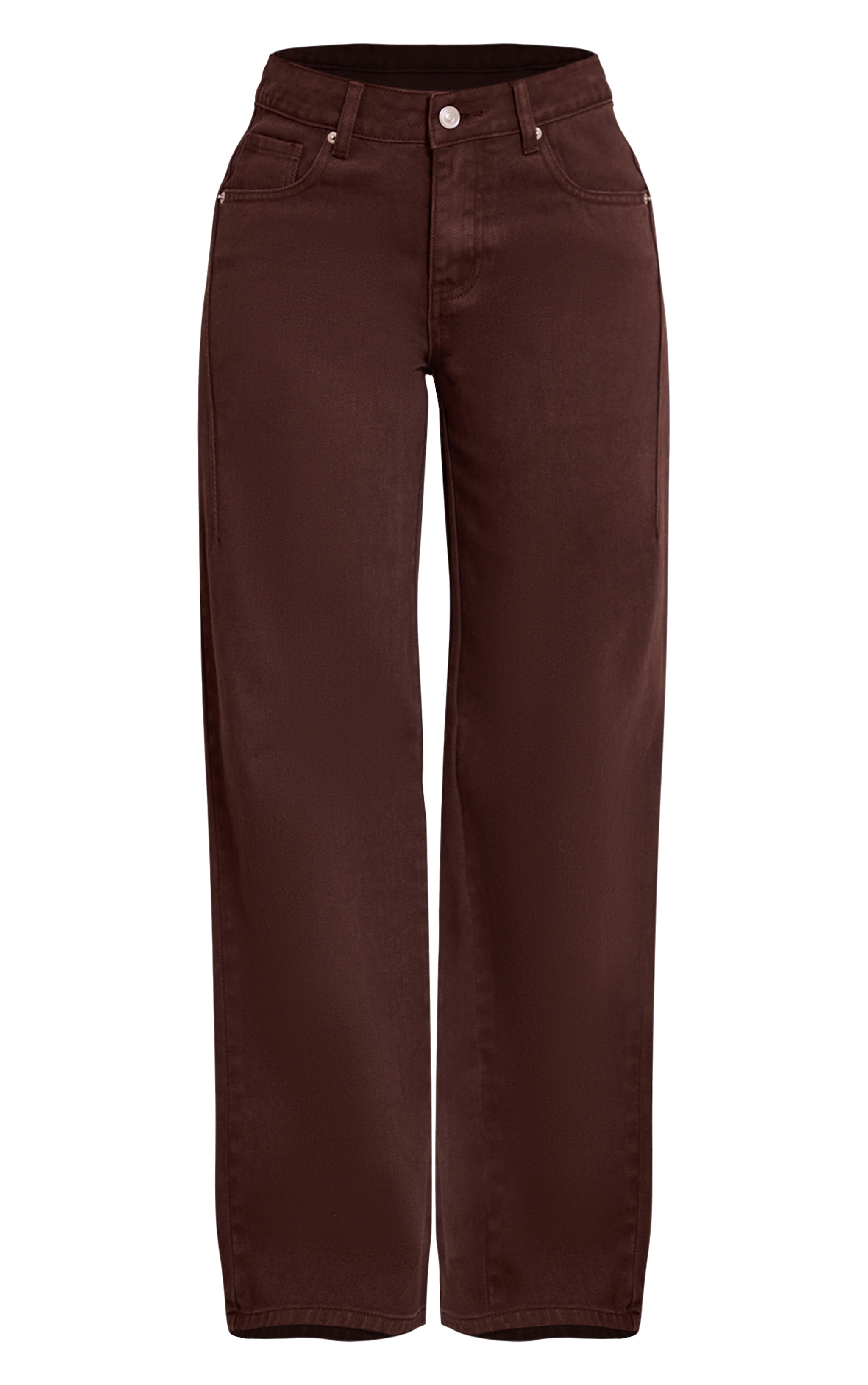 Petite Chocolate Wide Leg Side Seam Detail Jeans image 5