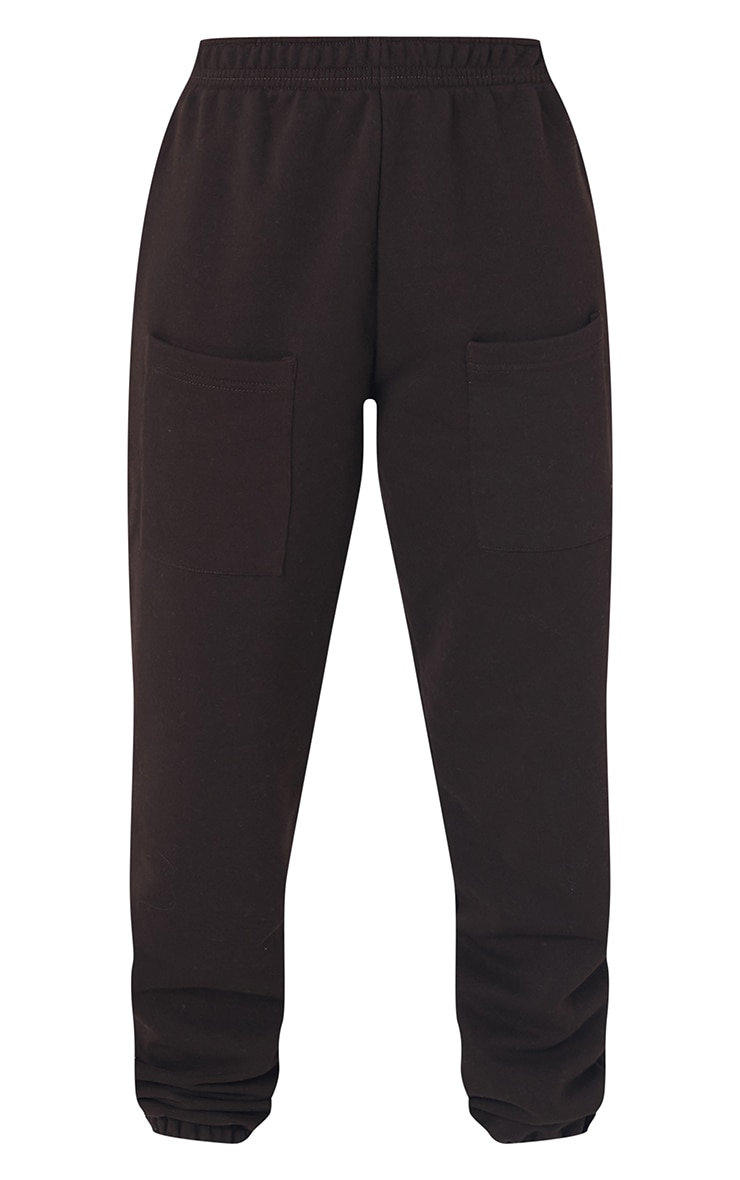 Tall Chocolate Brown Pocket Thigh Casual Sweatpants image 5