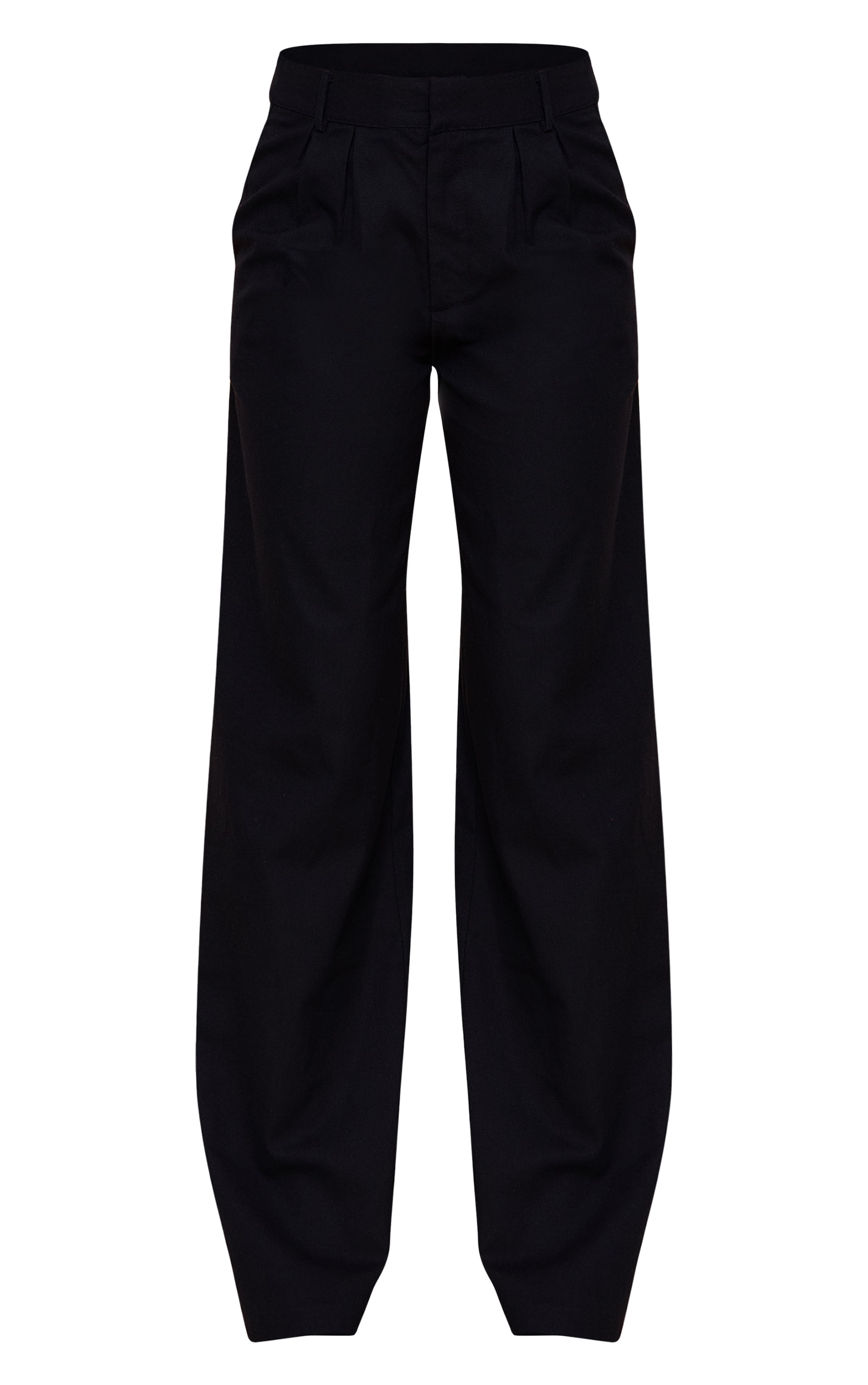 Black Textured Tailored Wide Leg Pants image 5