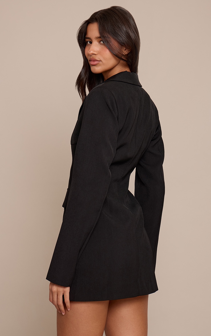 Tall Black Hook And Eye Fitted Blazer Dress image 2