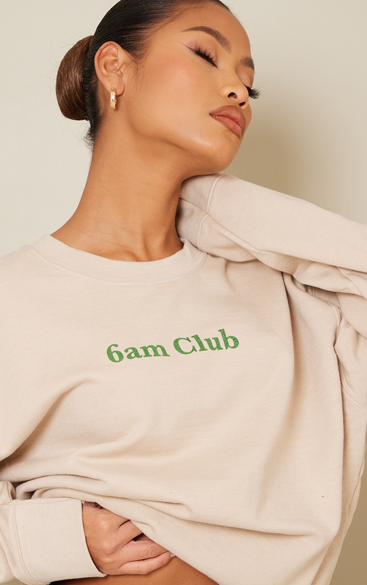 Stone 6am Club Printed Sweatshirt image 4