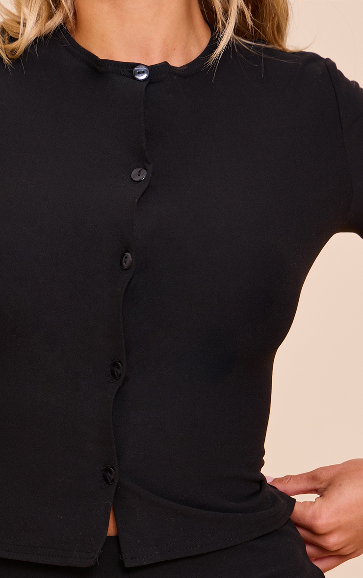 Petite Black Soft Touch Short Sleeve Top image 4