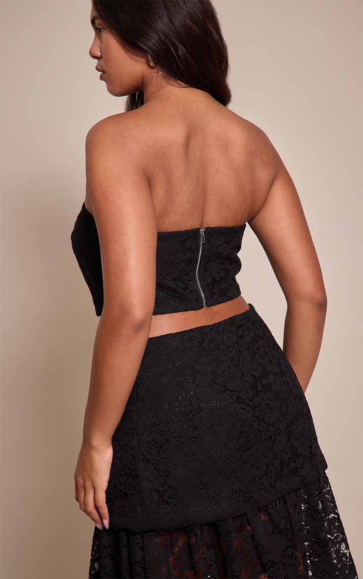 Shape Black Lace Bandeau Crop Top image 2