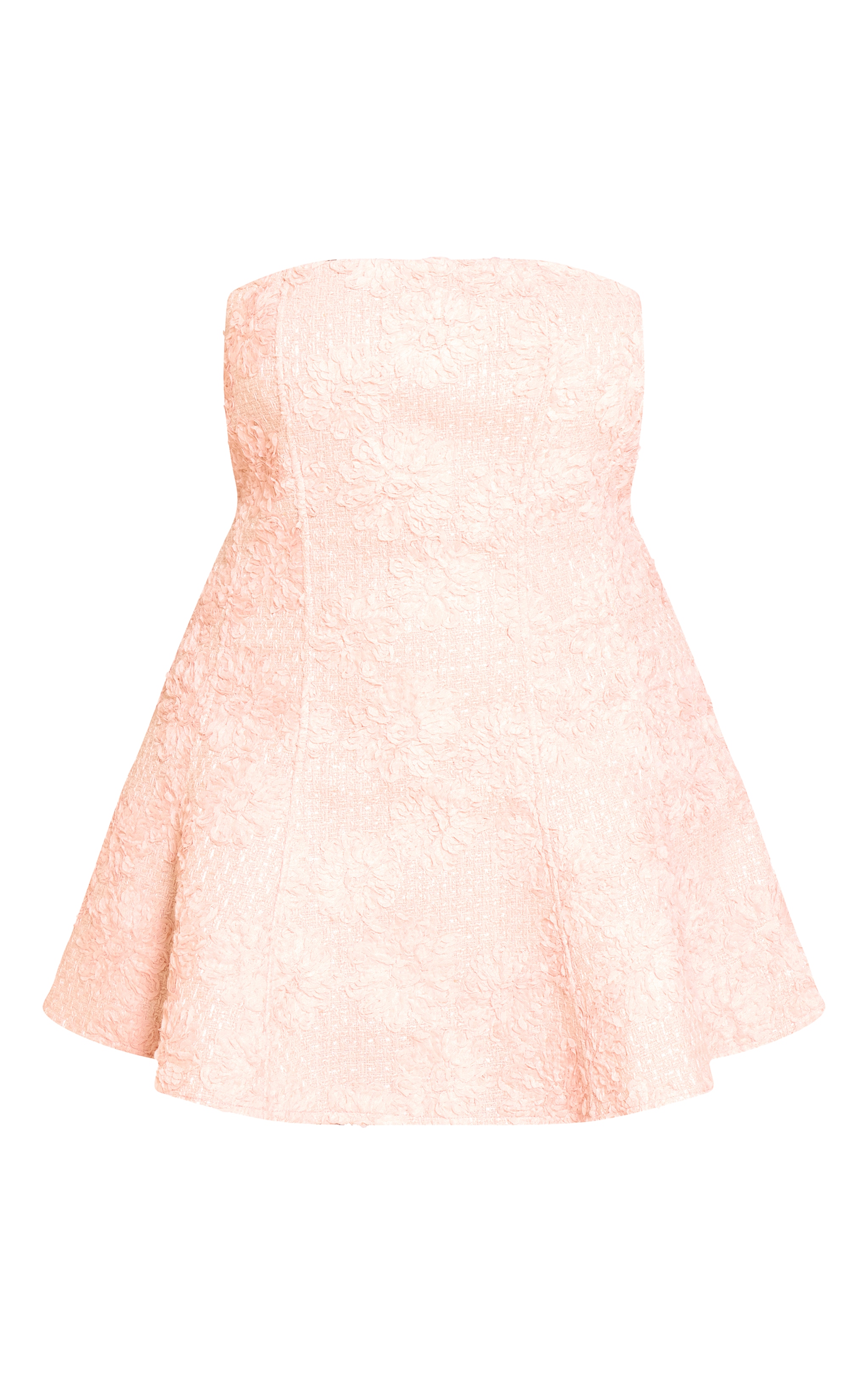 Plus Robe patineuse en jacquard bouclé rose clair fleuri image 5