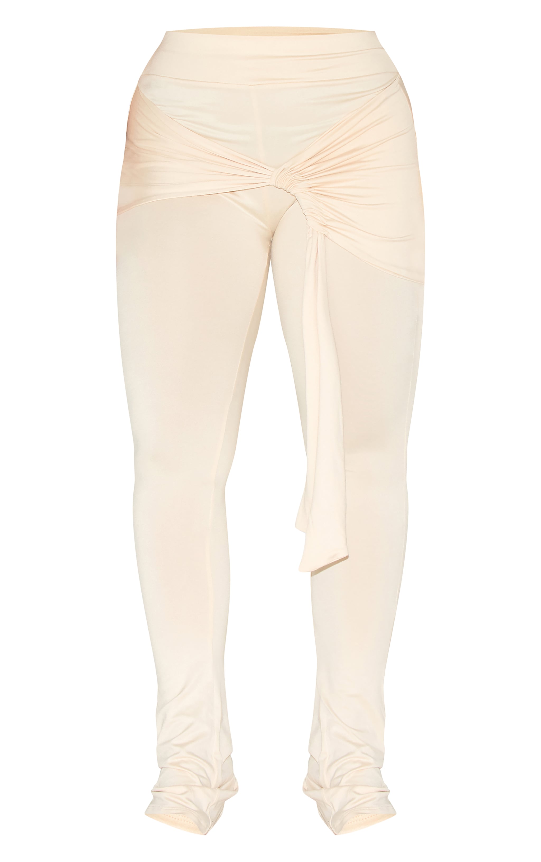 Shape Pantalon flare très doux crème au beurre à détail drapé noué image 4