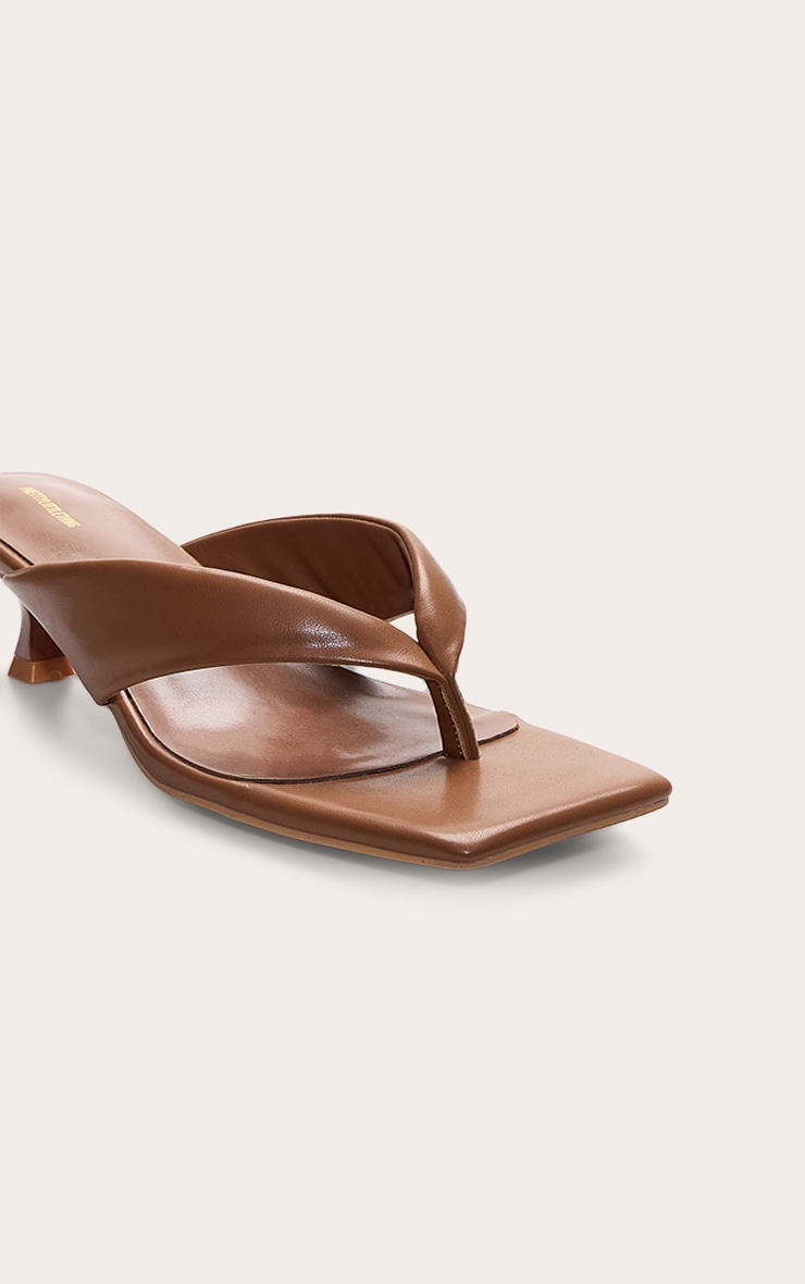Tan Pu Padded Toe Thong Square Toe Mule image 4