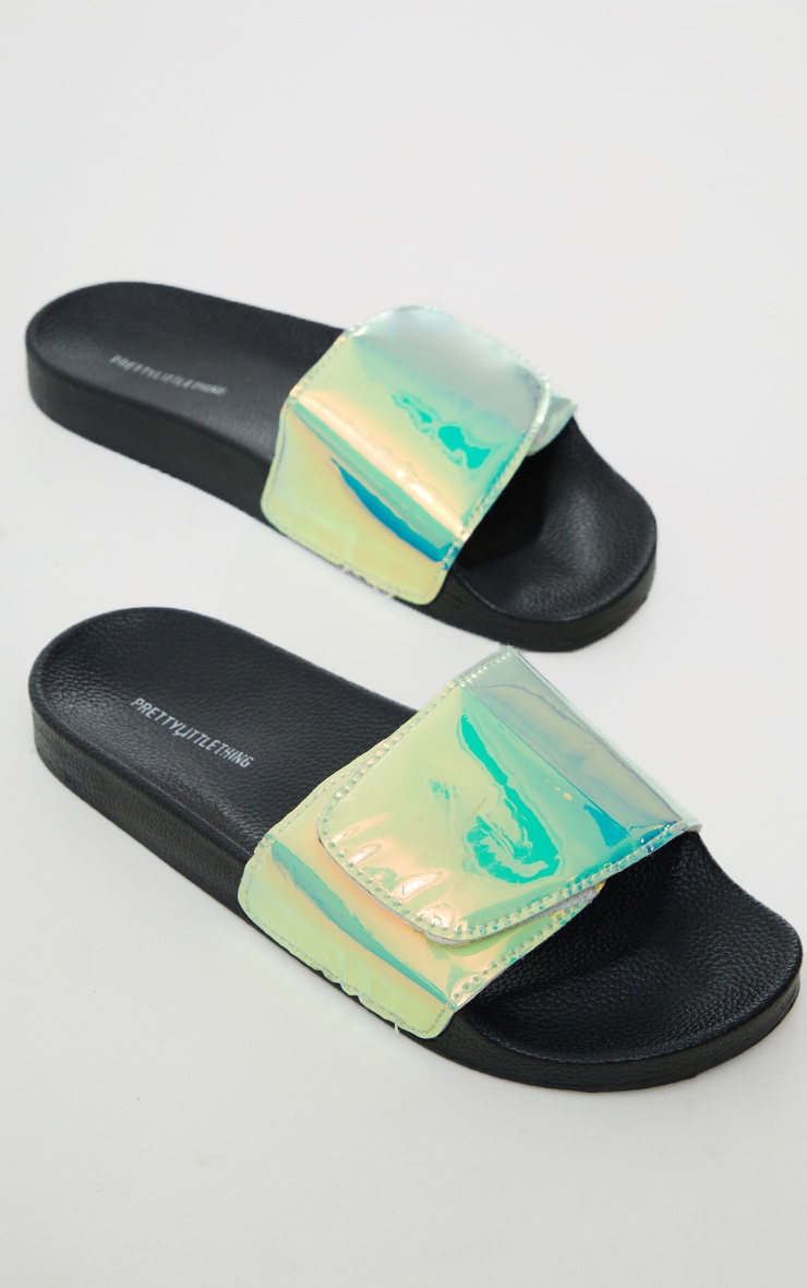 Iridescent Velcro Strap Silders image 3
