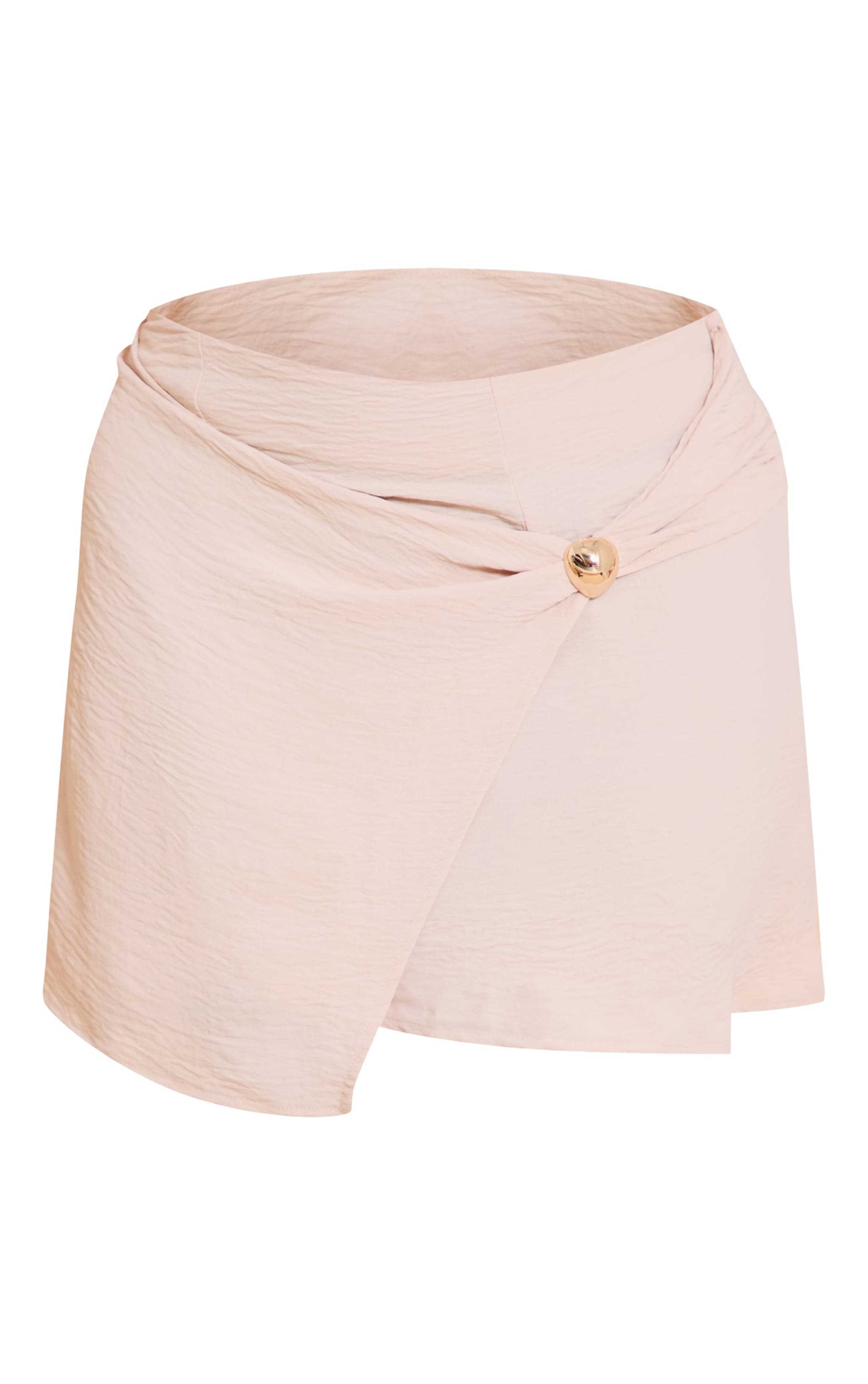 Plus Cream Chiffon Wrap Trim Detail Mini Skirt image 6