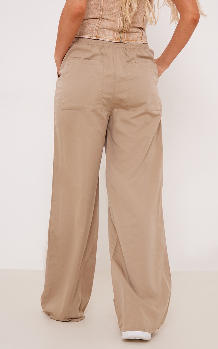 Stone Soft Tailored Drawstring Waist Wide Leg Trousers image 3