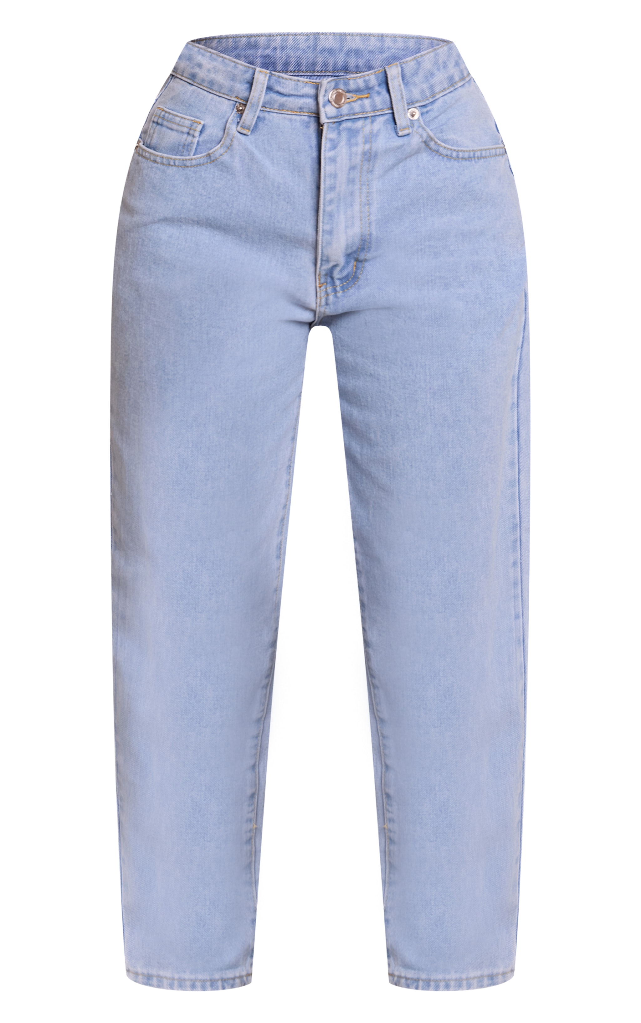 PRETTYLITTLETHING Petite Light Blue High Waist Mom Jeans image 5