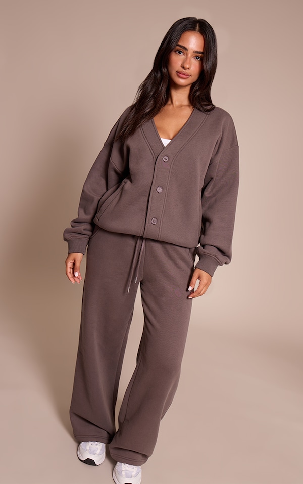 Petite Charcoal Wide Leg Elasticated Drawstring Sweatpants