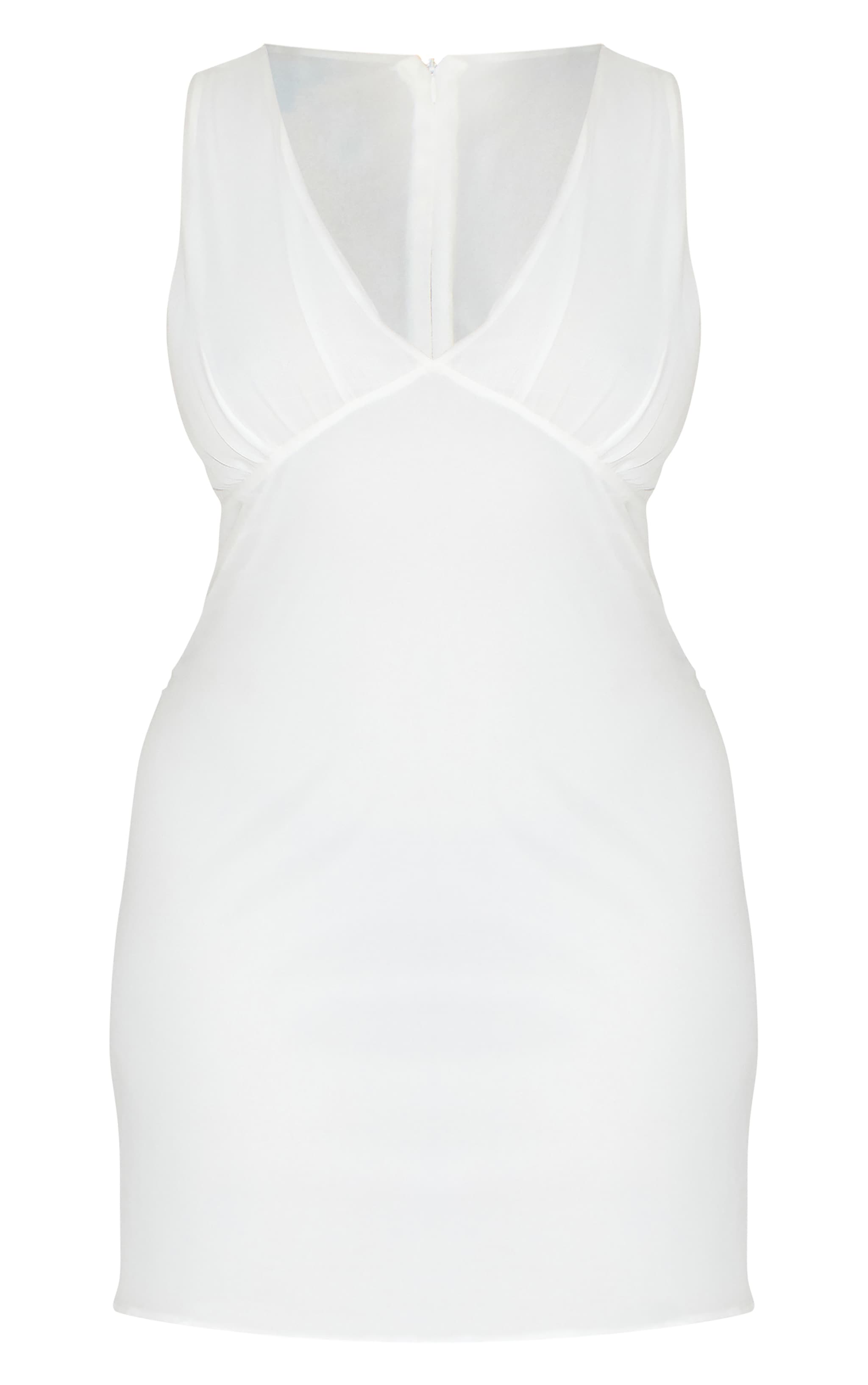 Shape Mini robe en mousseline de soie blanche à décolleté devant image 5