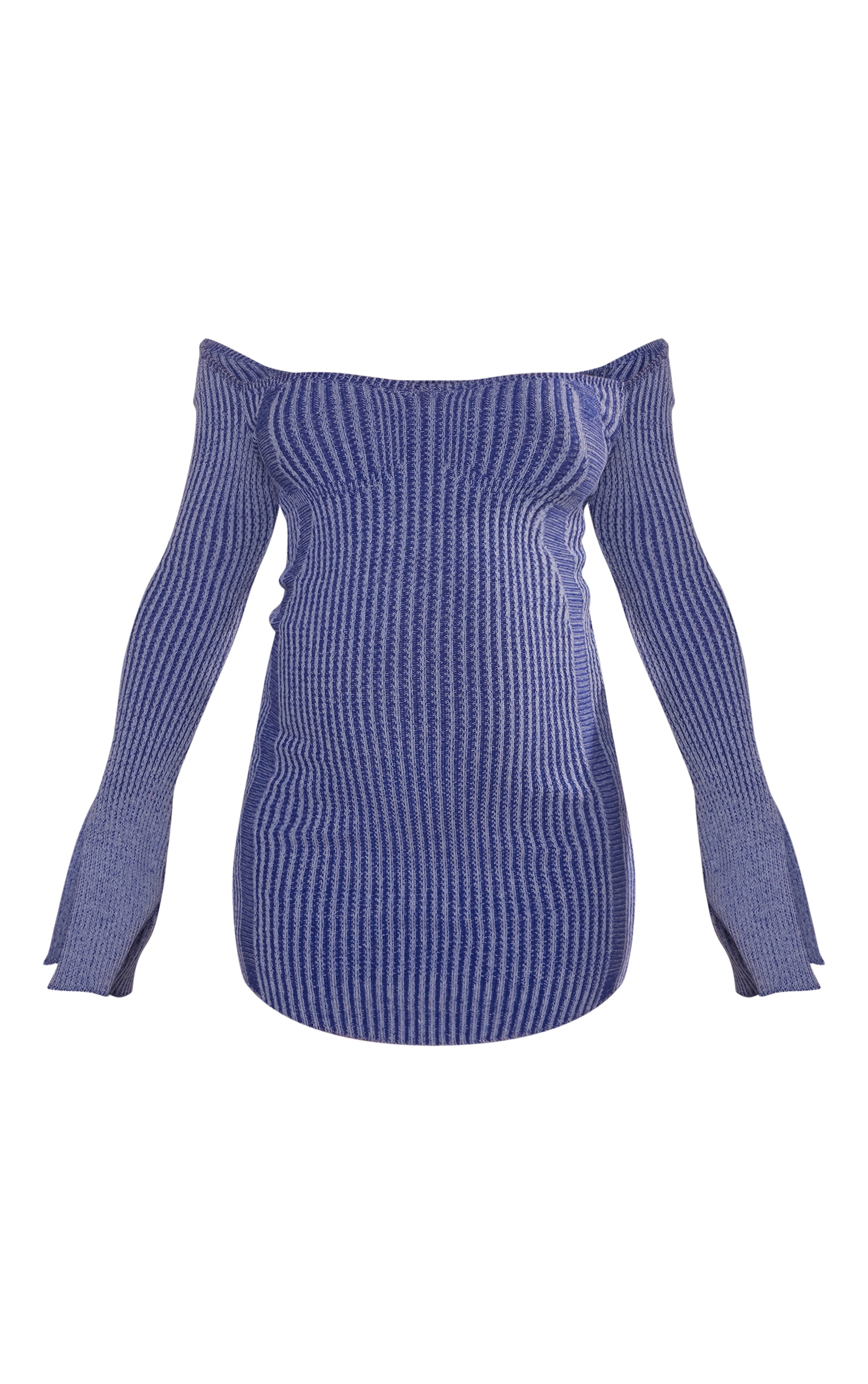 Maternité Robe corset de grossesse en maille tricot contrastantée bleue image 5