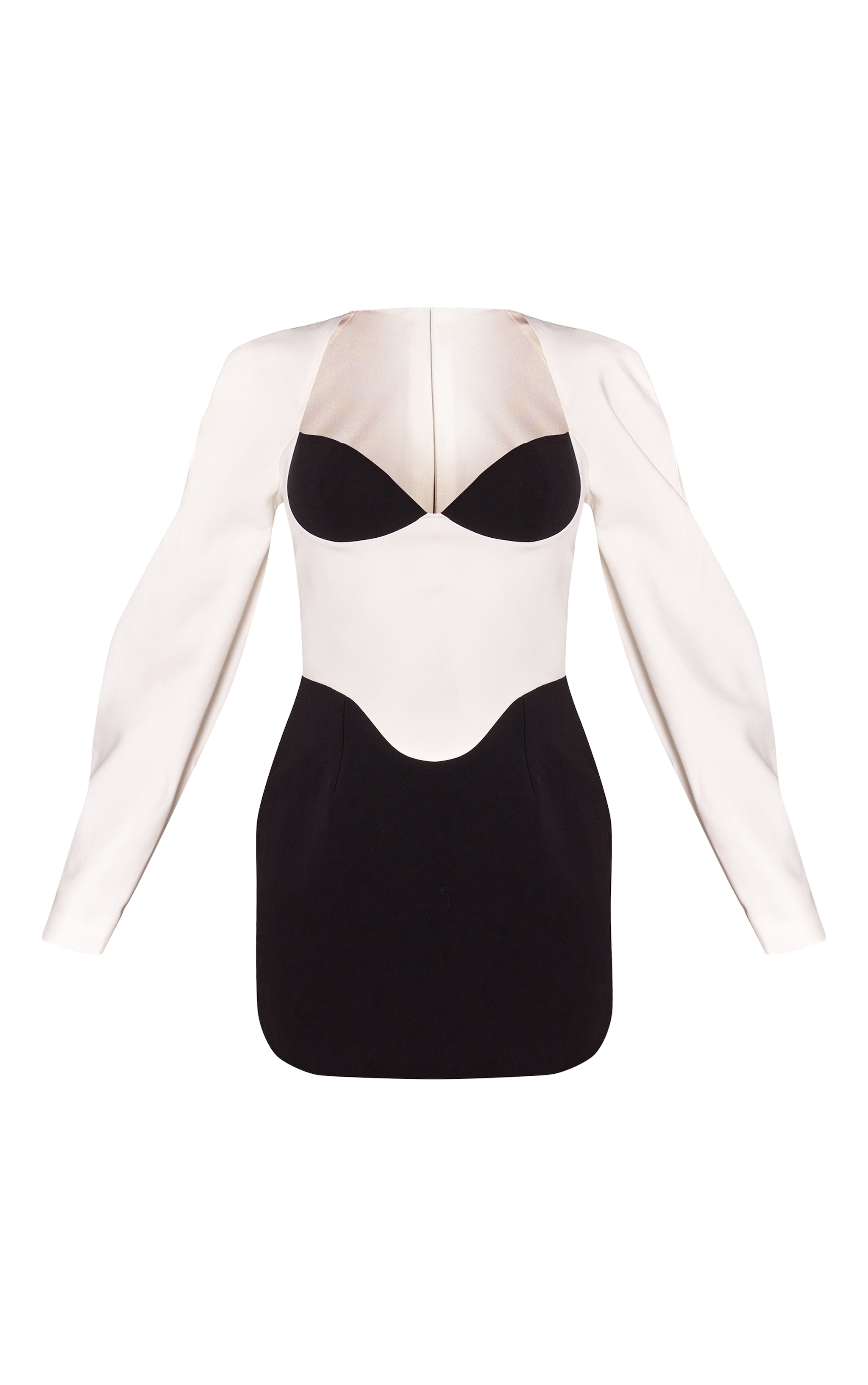 Monochrome Contrast Cocoon Sleeve Dress image 5