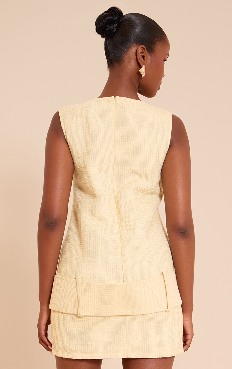 Lemon Boucle Oversized Low Belt Shift Dress image 2