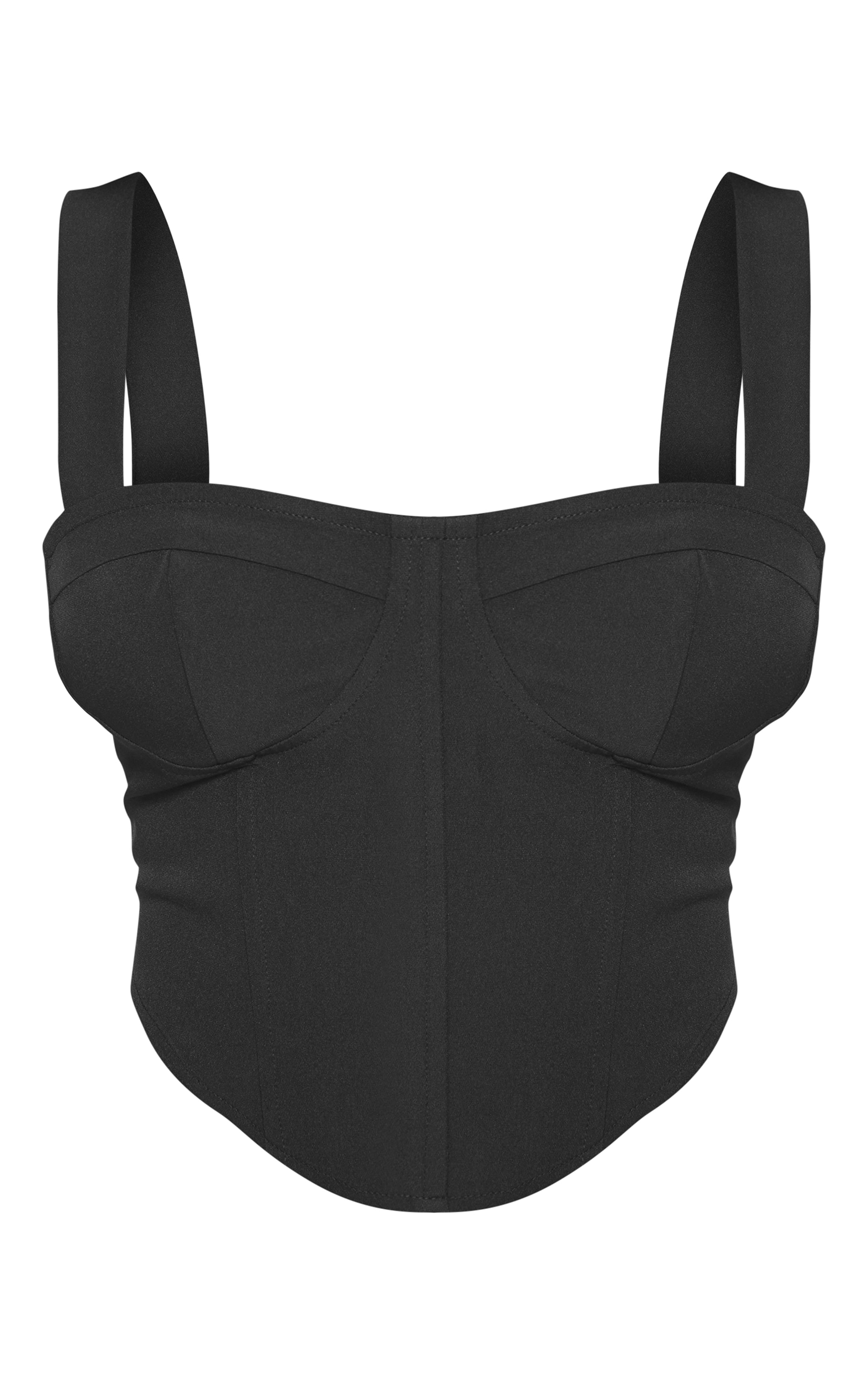 Shape Black Woven Corset Crop Top image 5