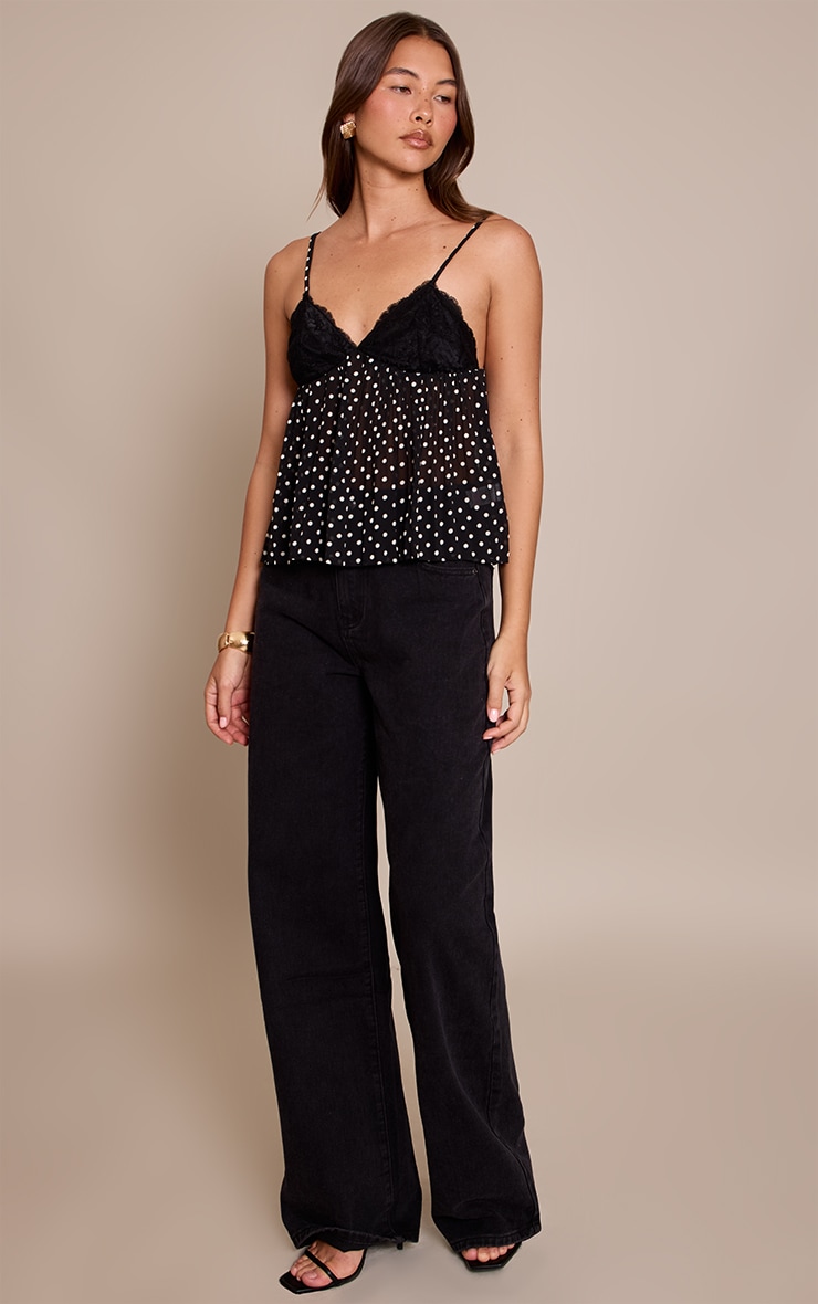 Black Printed Chiffon Cami  image 3