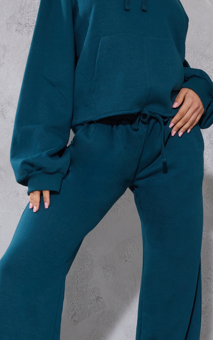 PLT Dark Green Sport Wide Leg Track Pants image 4