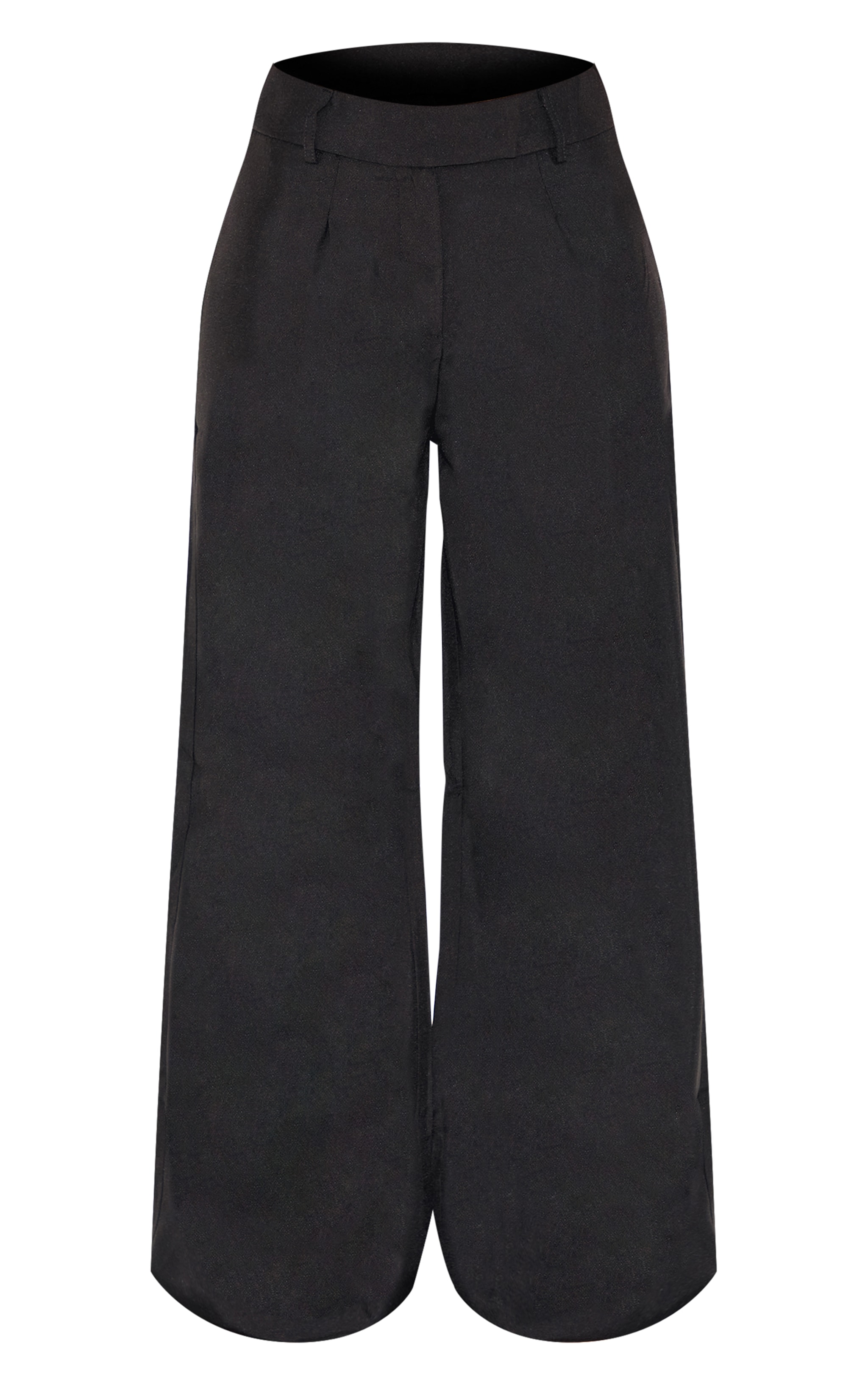 Petite Black Woven Tailored Wide Leg Pants image 5