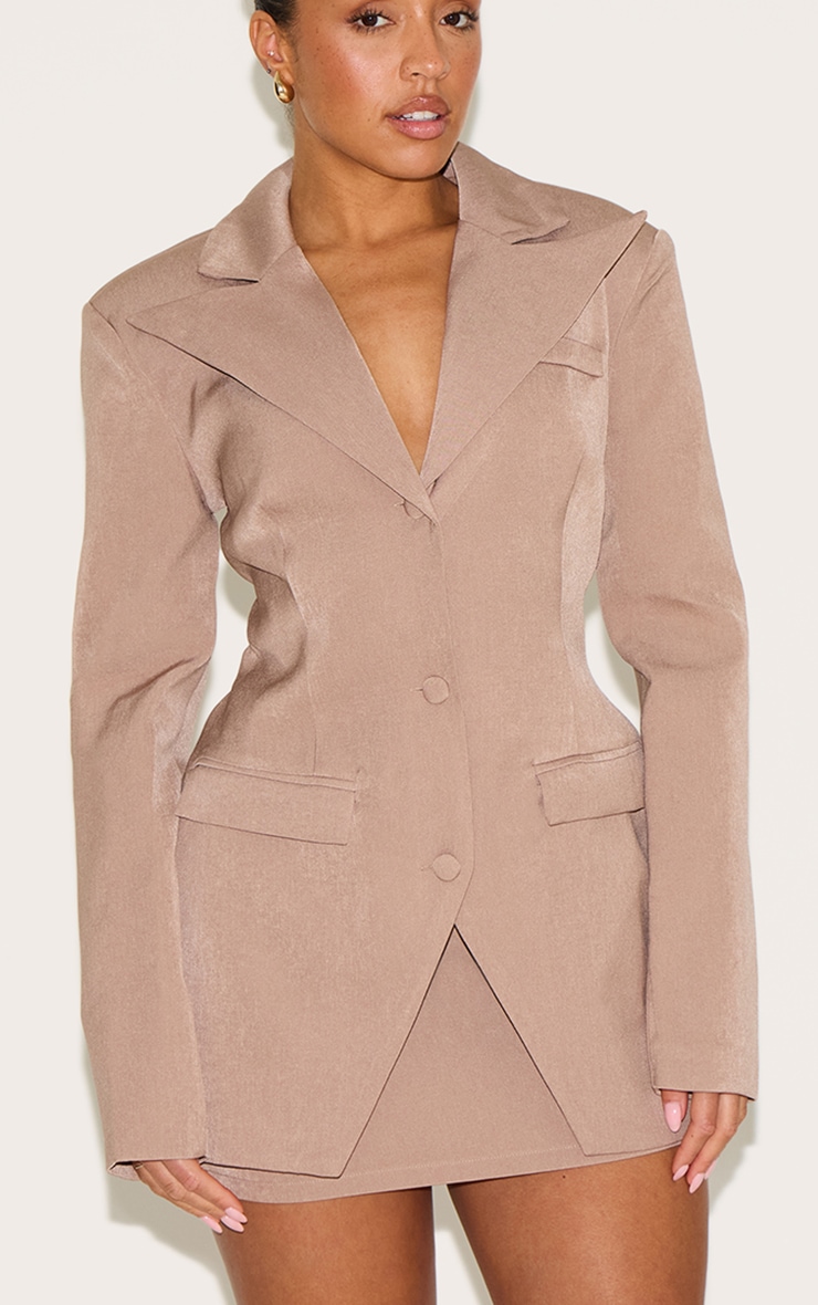 Shape Mocha Linen Look Mini Skirt image 5