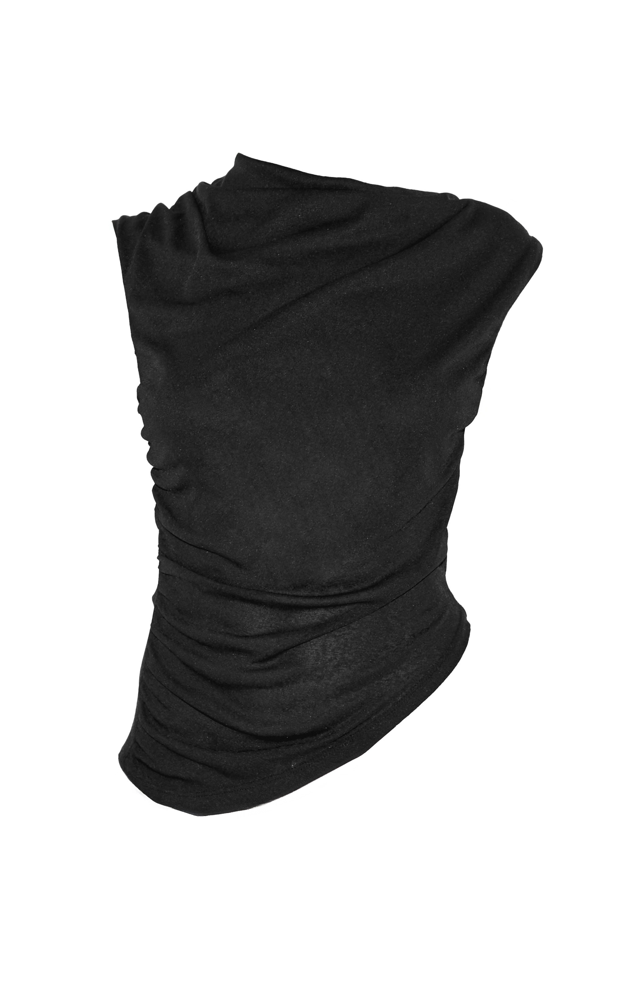 Black Burnout Mesh Asymmetric Hem Long Top image 5