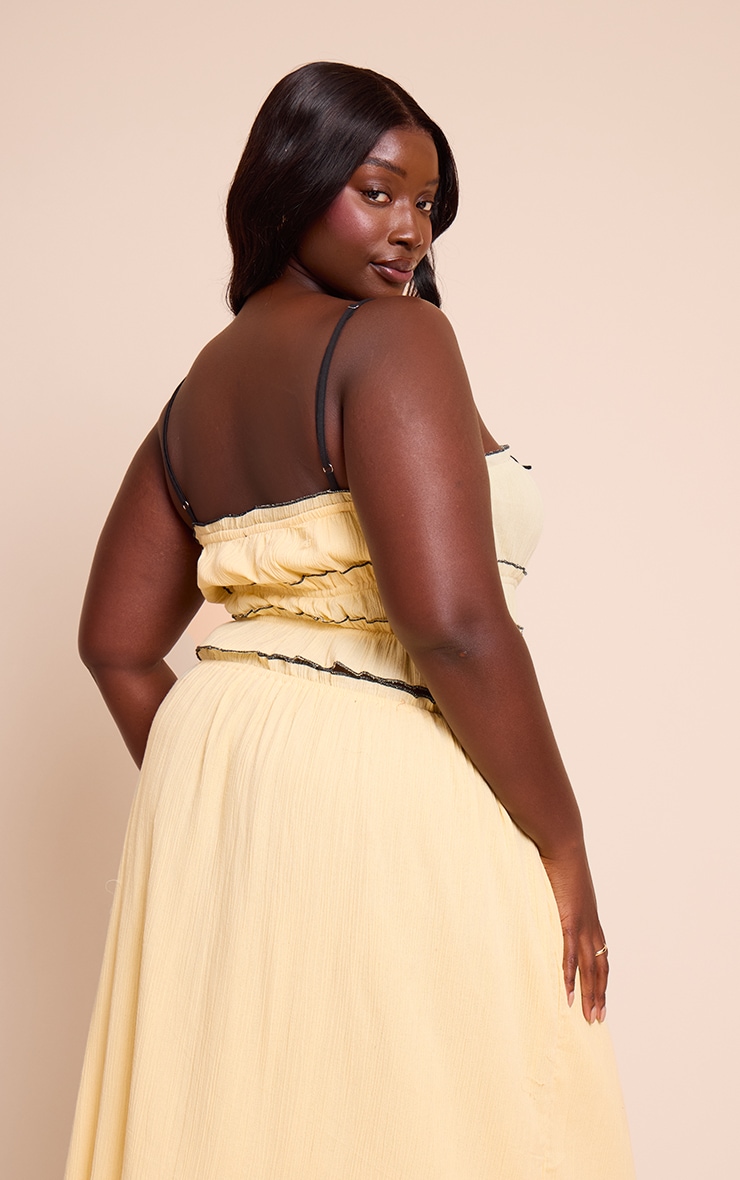 Plus Yellow Cheesecloth Cami Contrast Top image 2