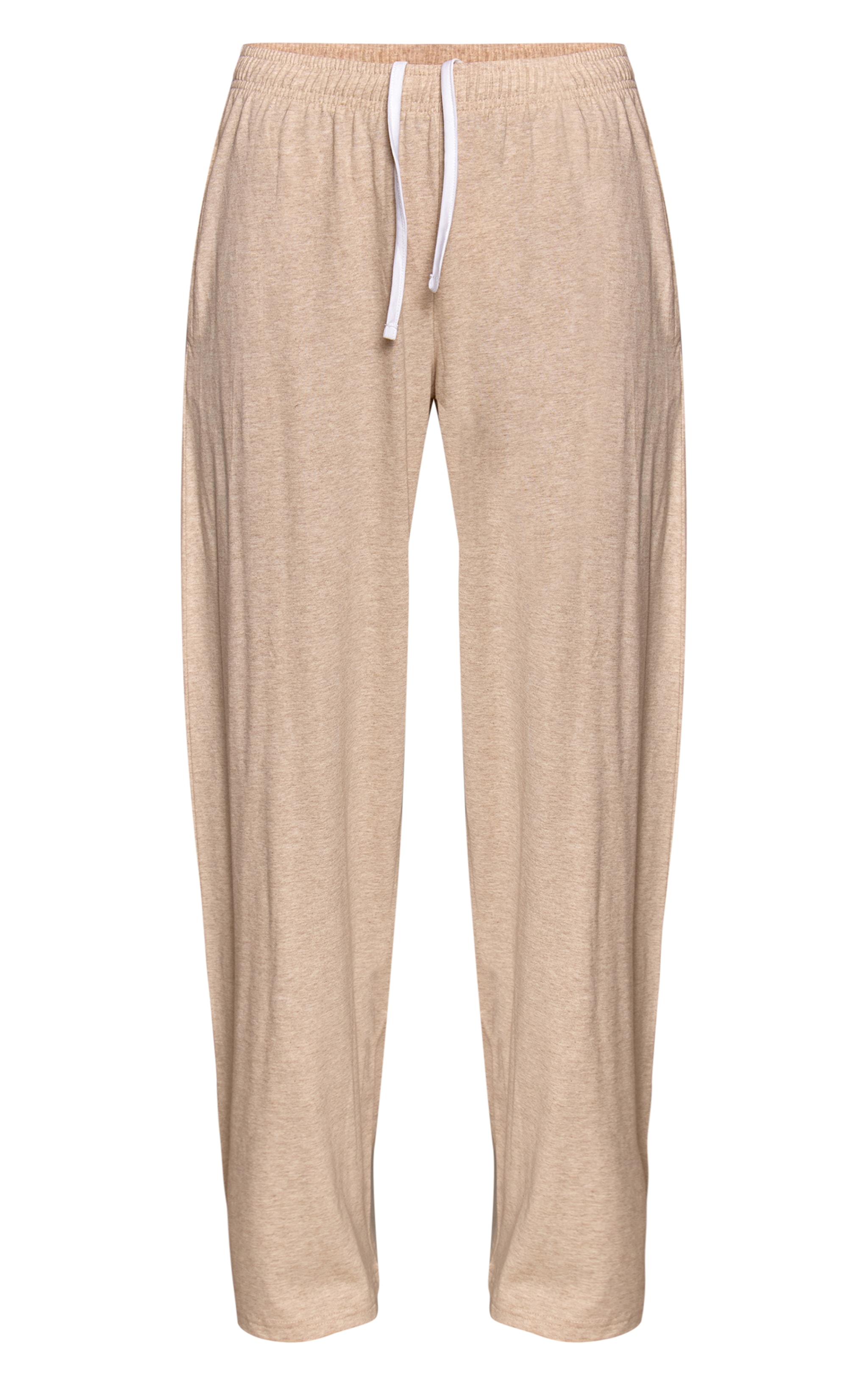 Oatmeal Marl Cotton Contrast Drawstring Relaxed Joggers image 5