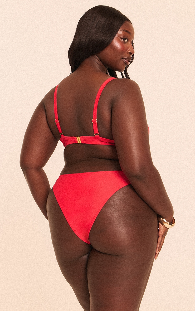 Plus Red Boomerang Tanga Bikini Bottoms image 2