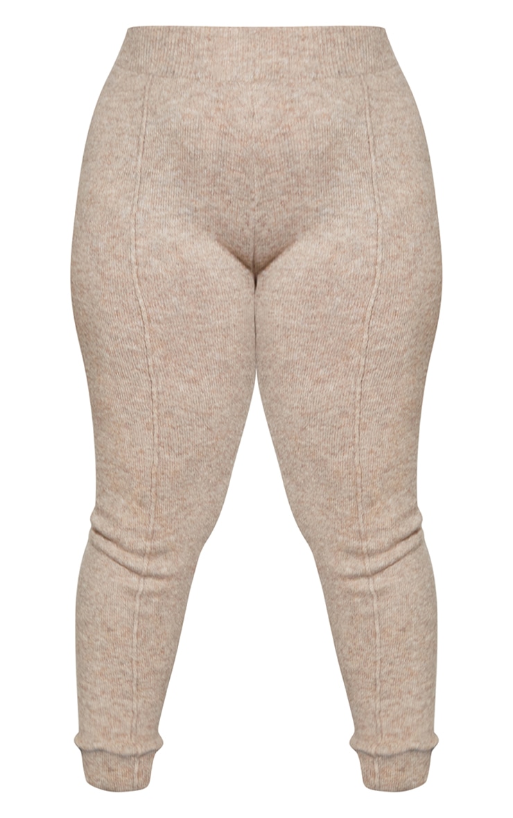 RENEW Plus Oatmeal Knitted High Waisted Leggings image 5